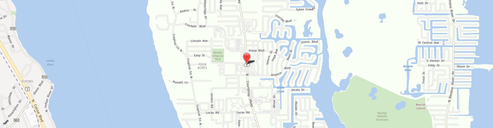 Location Map: 1450 N. Courtenay Pkwy Merritt Island, FL 32953